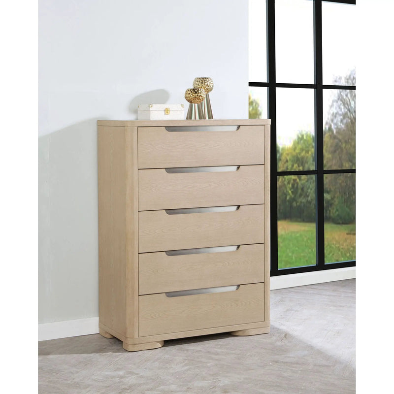 Mirador - 5 Drawer Bedroom Chest - Natural by HouseOfZazla