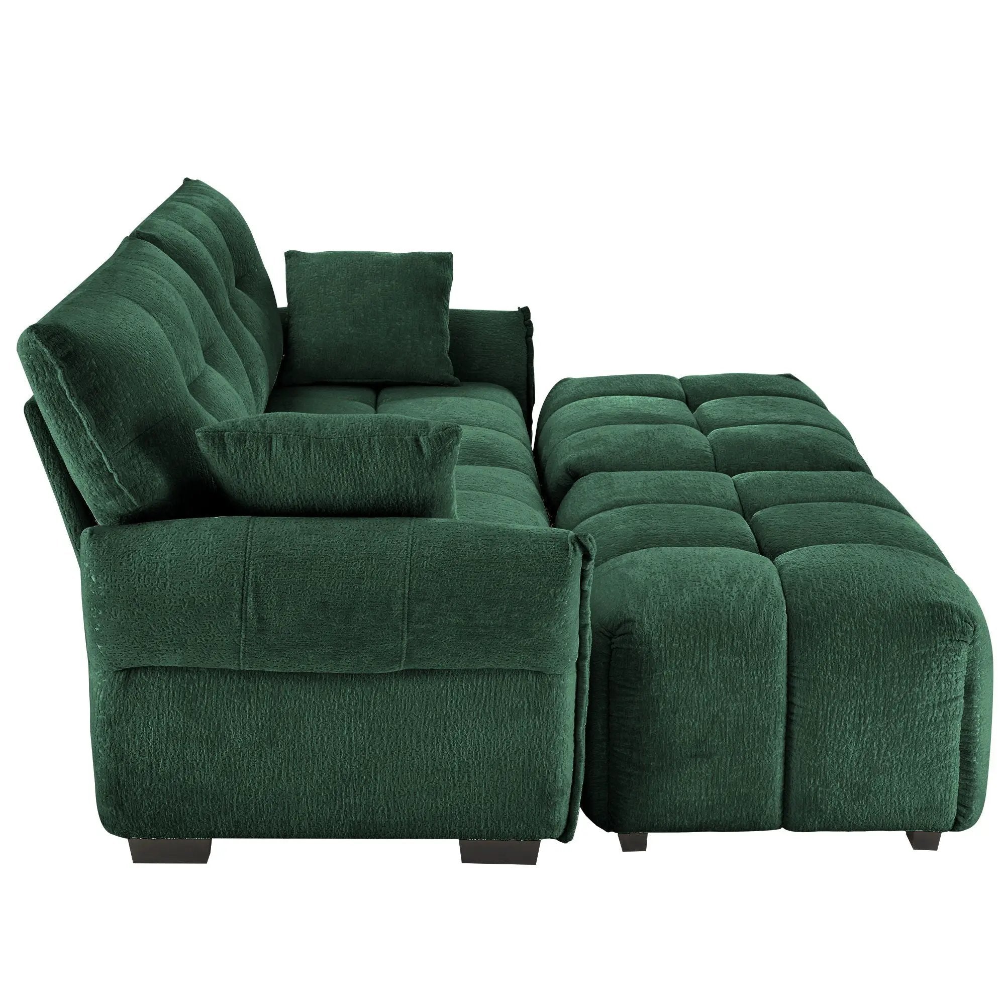 Sofa Set With Ottoman And Pillows, Textured, High Resilience Cushions by HouseOfZazla