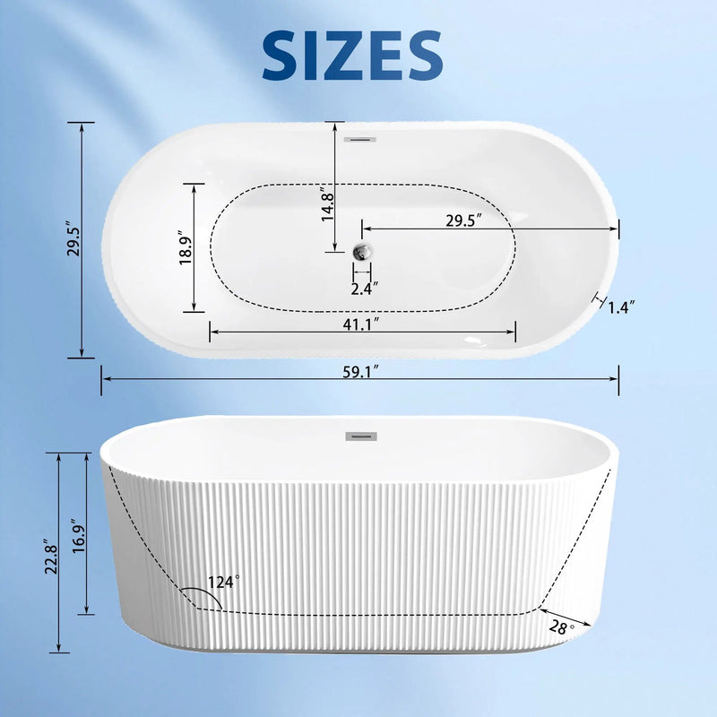 Linear Freestanding Soaker Tub
