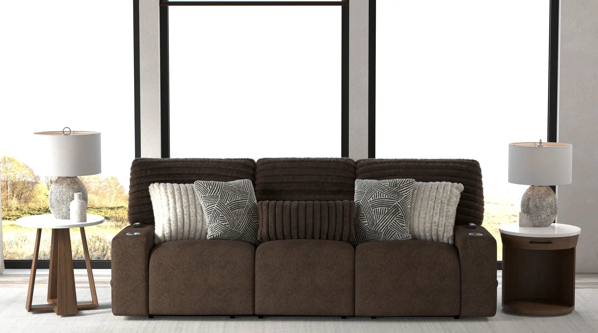Zen - Power Reclining Sofa With CR3 Heat/Massage/Zero Gravity - Chocolate by Unique Piece Furniture