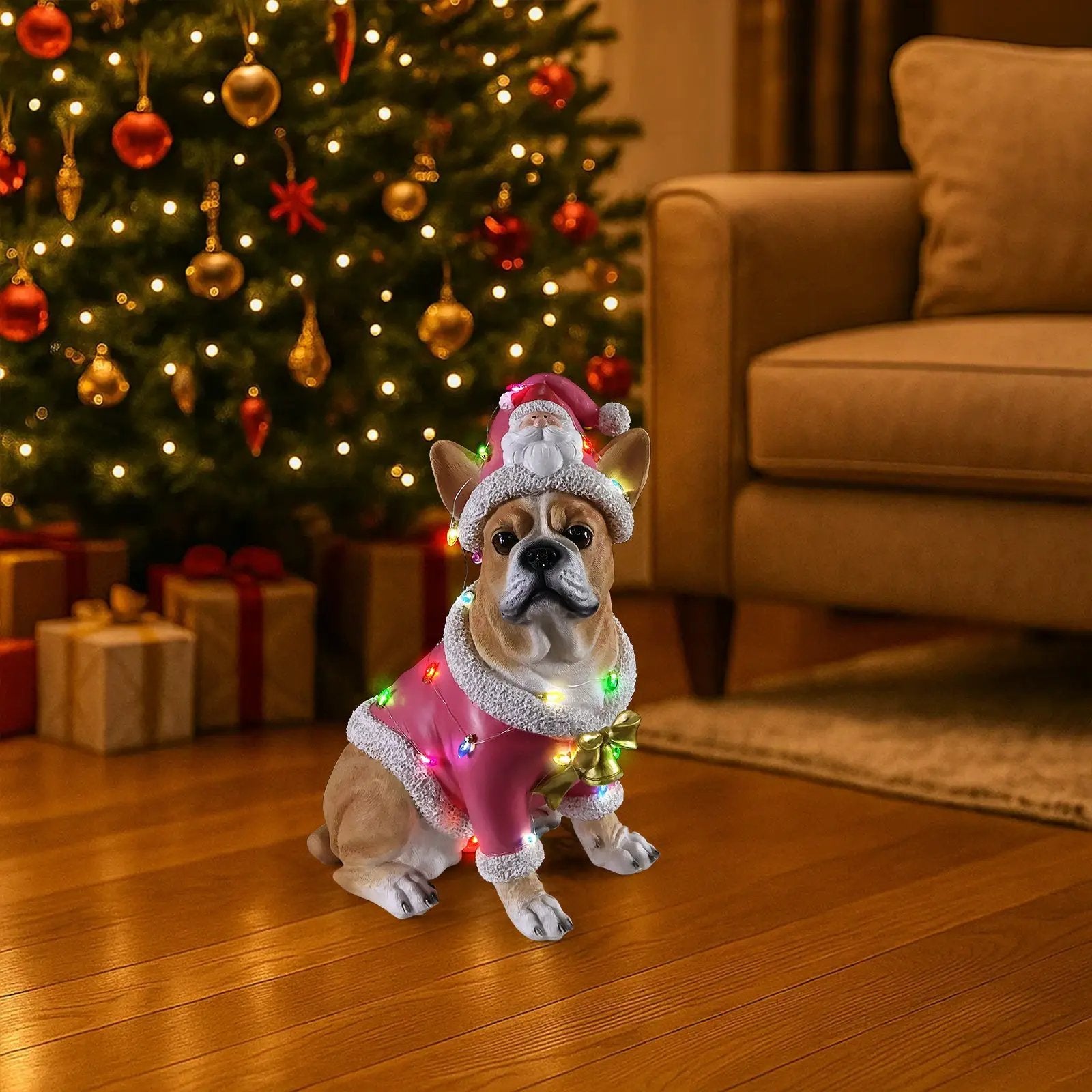 Christmas French Bulldog Statue by HouseOfZazla