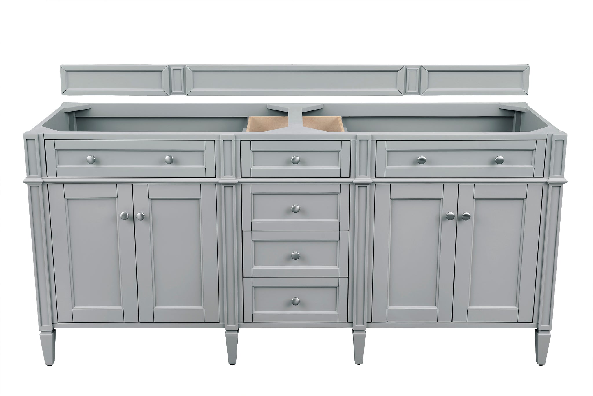 James Martin Brittany 72" Double Bathroom Vanity, Urban Gray, cabinet without a countertop