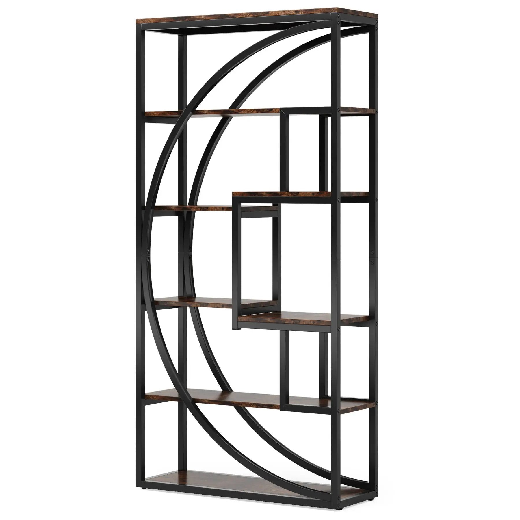 5 Tier Etagere Bookshelf With 8 Open Shelves Organizer For Living Room by HouseOfZazla