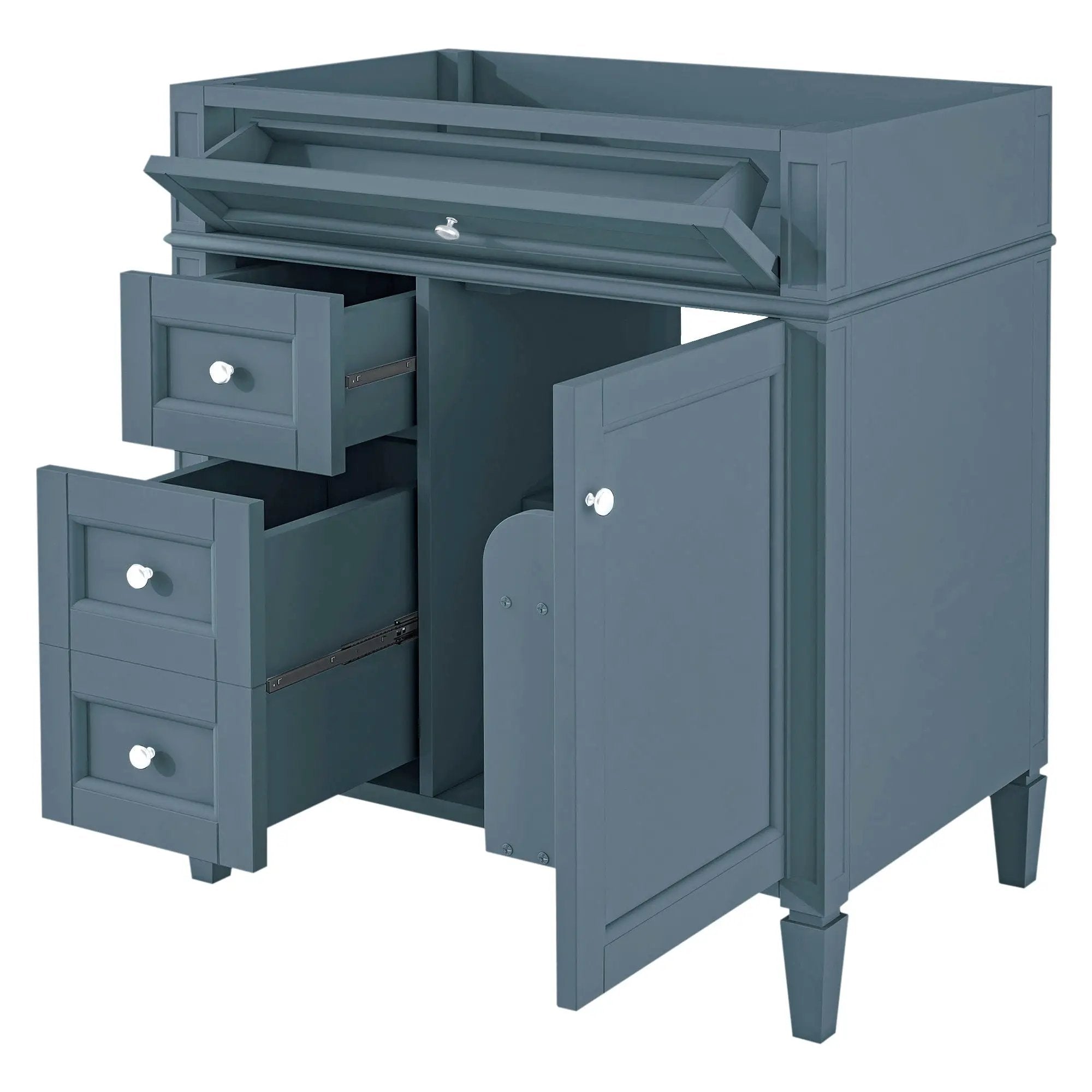 Bathroom Vanity With 2 Drawers And Tip-Out Drawer, Storage Cabinet by HouseOfZazla