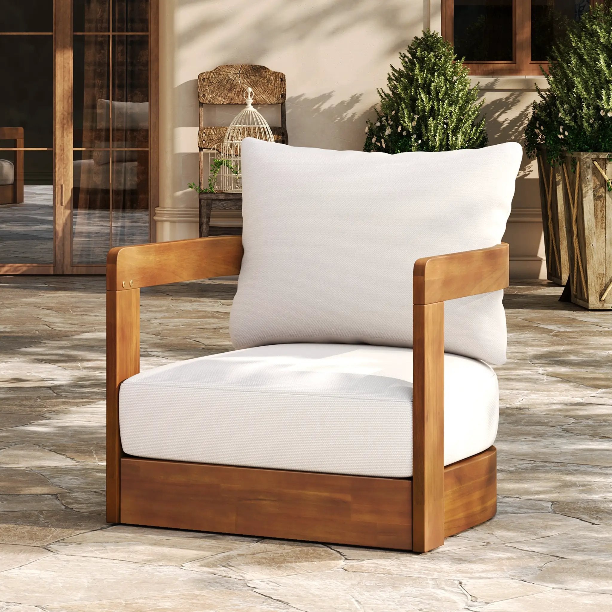 Premium Acacia Wood Outdoor Club Chair by HouseOfZazla