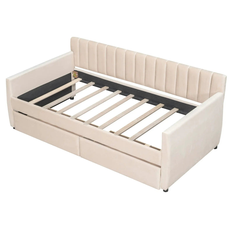 Upholstered Daybed With Slat Support by HouseOfZazla
