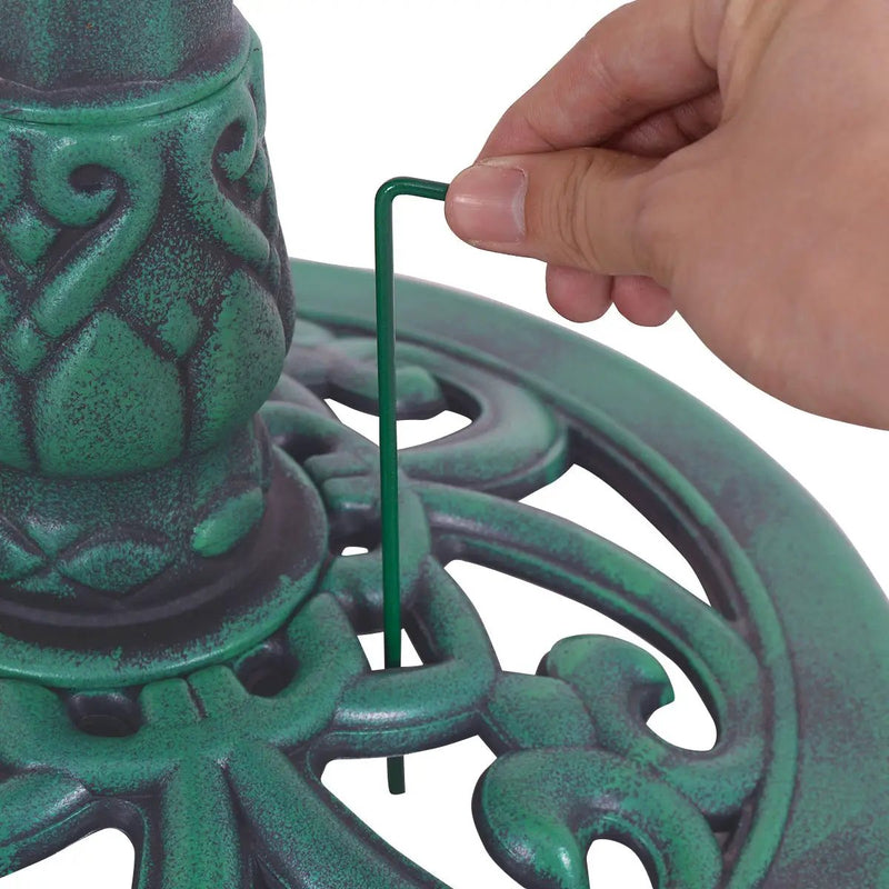 Outdoor Garden Green Pedestal Bird Bath Feeder by DirectDeals