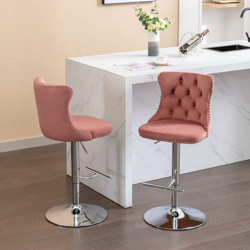 Swivel Adjustable Height Barstools Set of 2 by HouseOfZazla