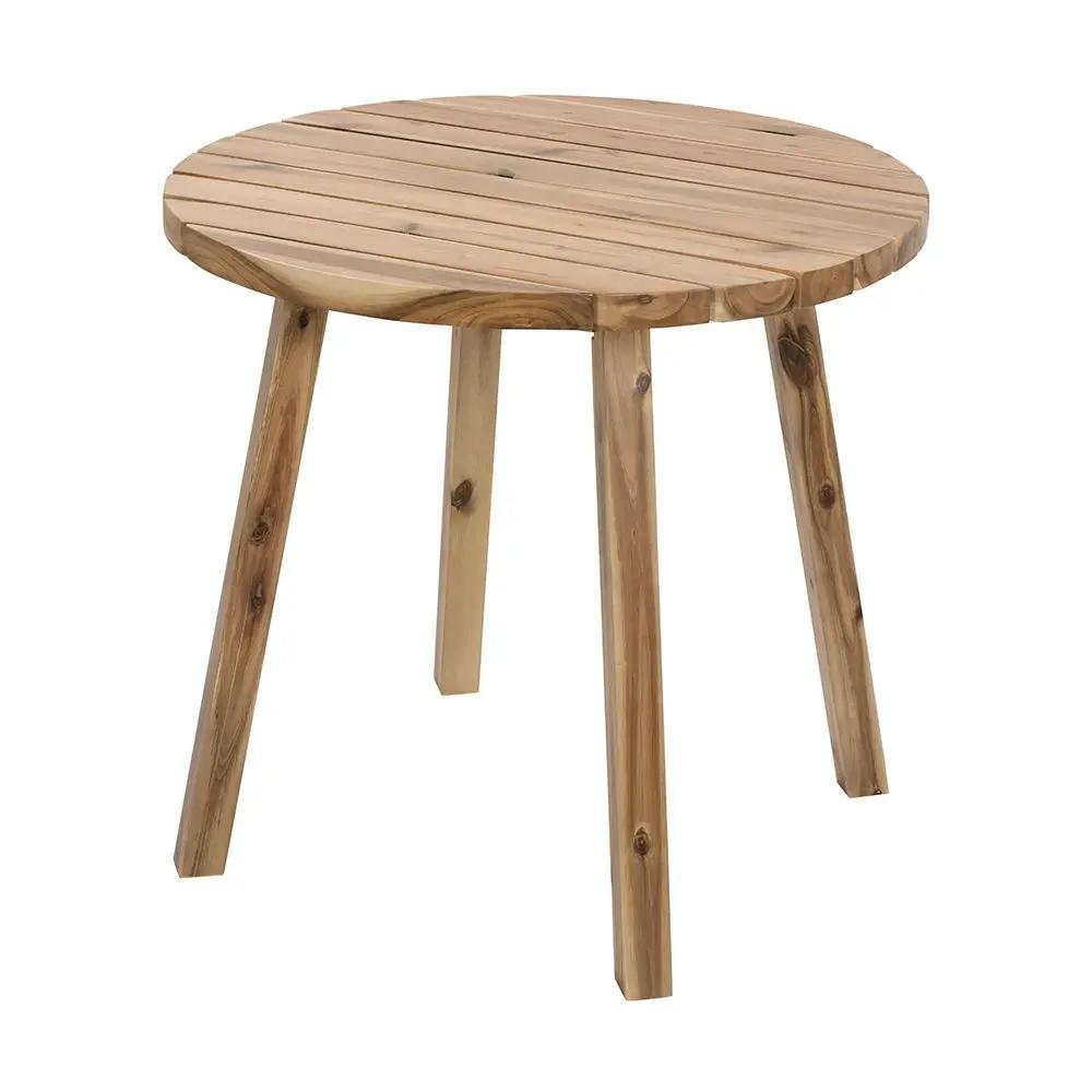 Round Dining Table, Solid Wood - Natural Wood / Brown by HouseOfZazla