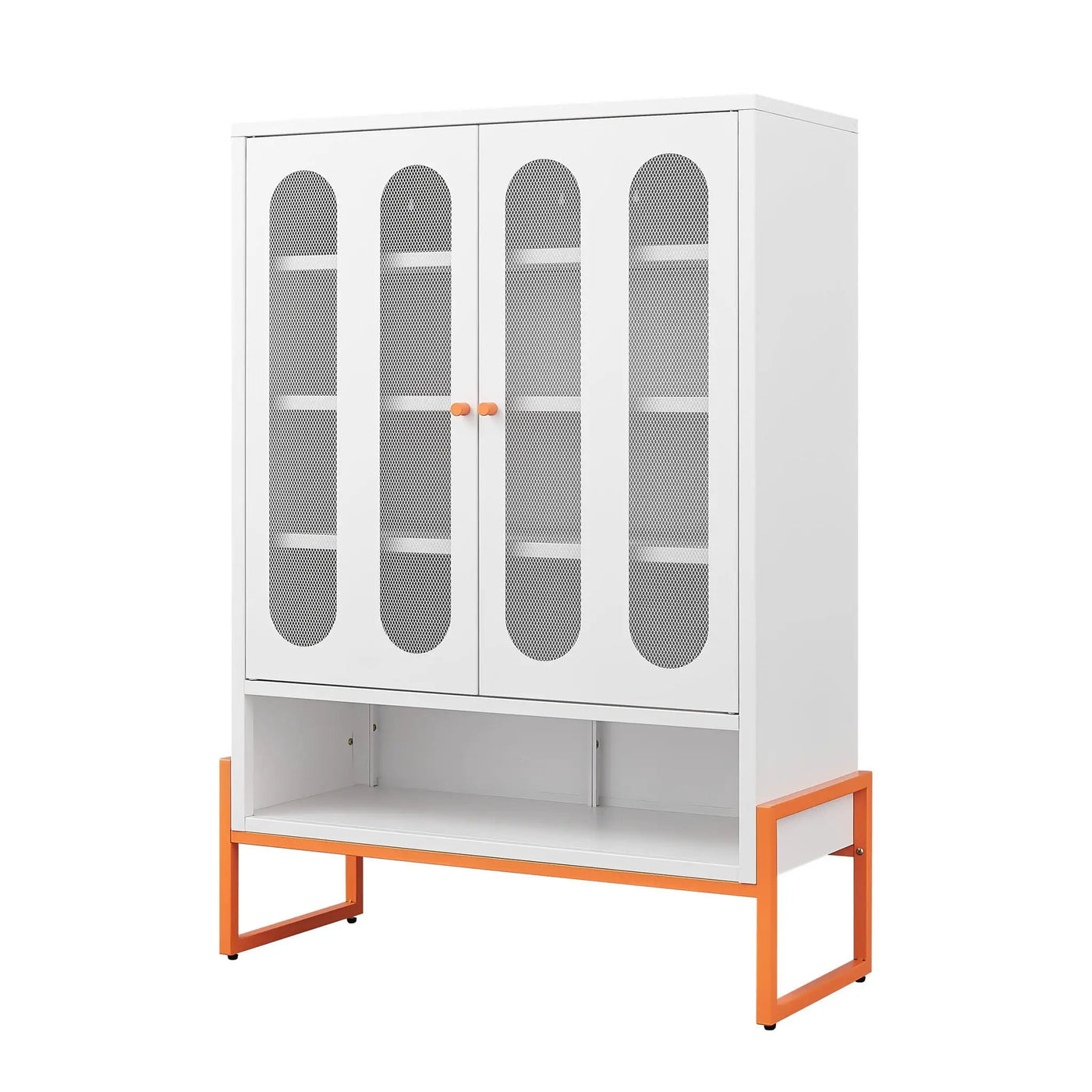 Modern Metal Shoe Cabinet With DoublebSided Doors And Adjustable Partitions by Unique Piece Furniture