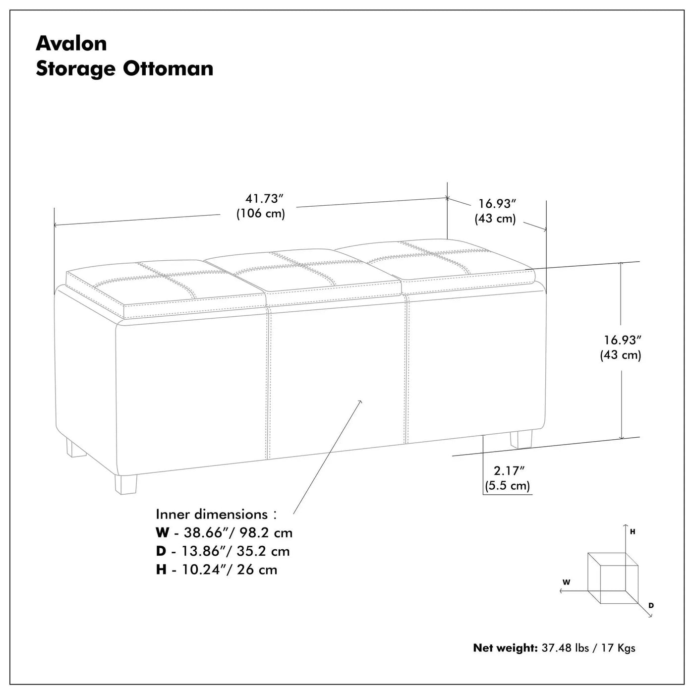Avalon - Multi Functional Storage Ottoman by HouseOfZazla