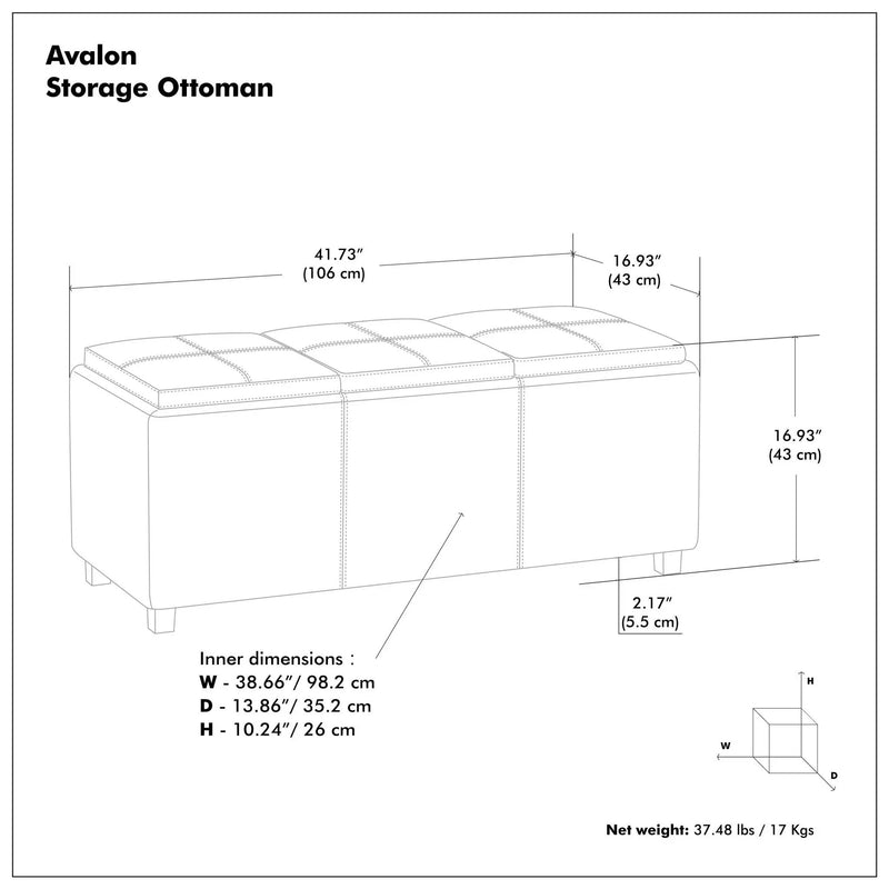 Avalon - Multi Functional Storage Ottoman by Unique Piece Furniture