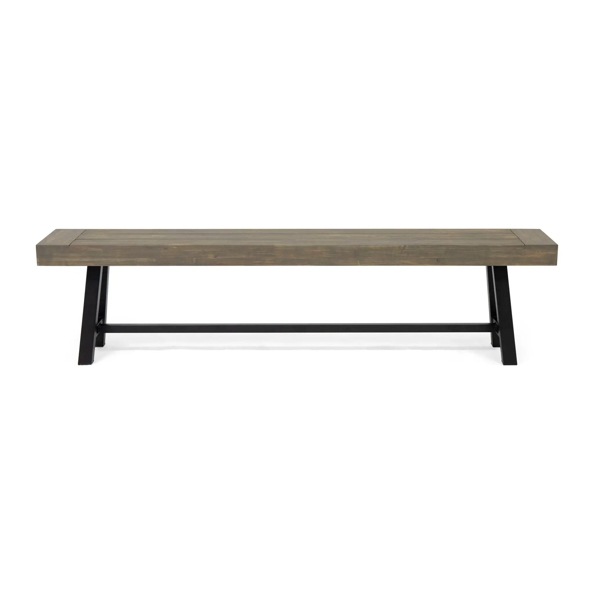 Outdoor Patio Bench - Gray / Rustic Metal by HouseOfZazla