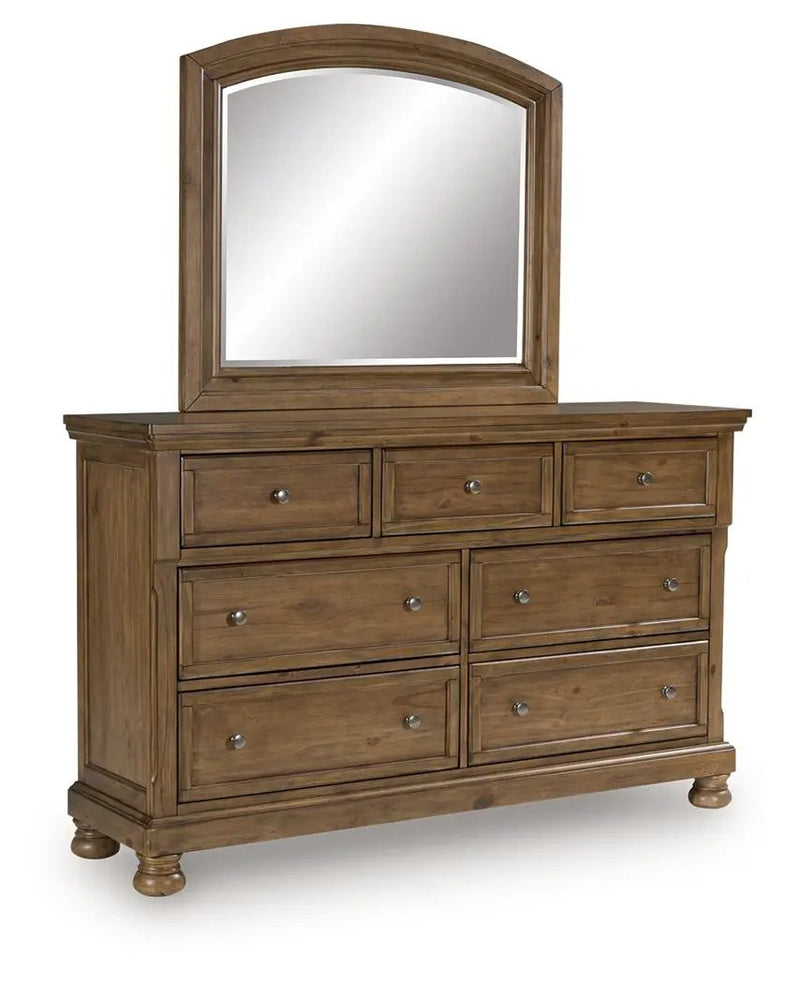 Feddinger - Dresser And Mirror - Medium Brown by Unique Piece Furniture