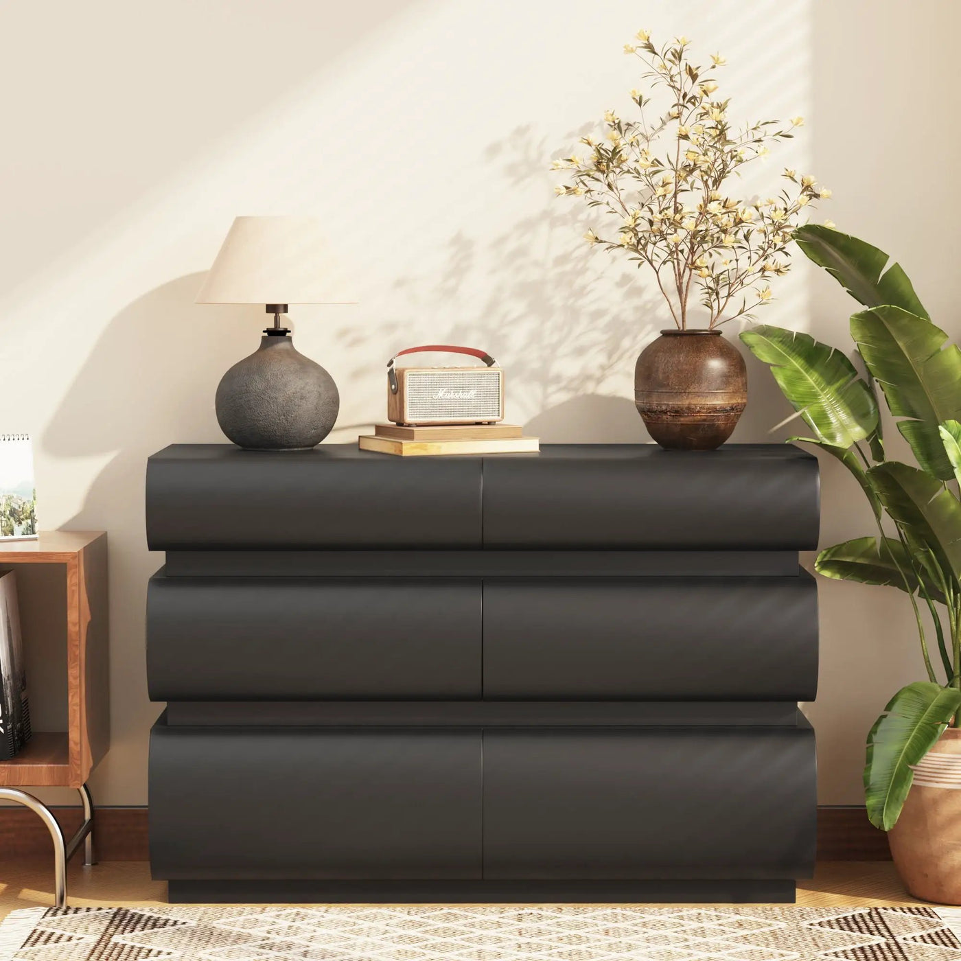 Minimalist Modern 6 Drawer Dresser, Handle Free Design With Wide Storage by HouseOfZazla