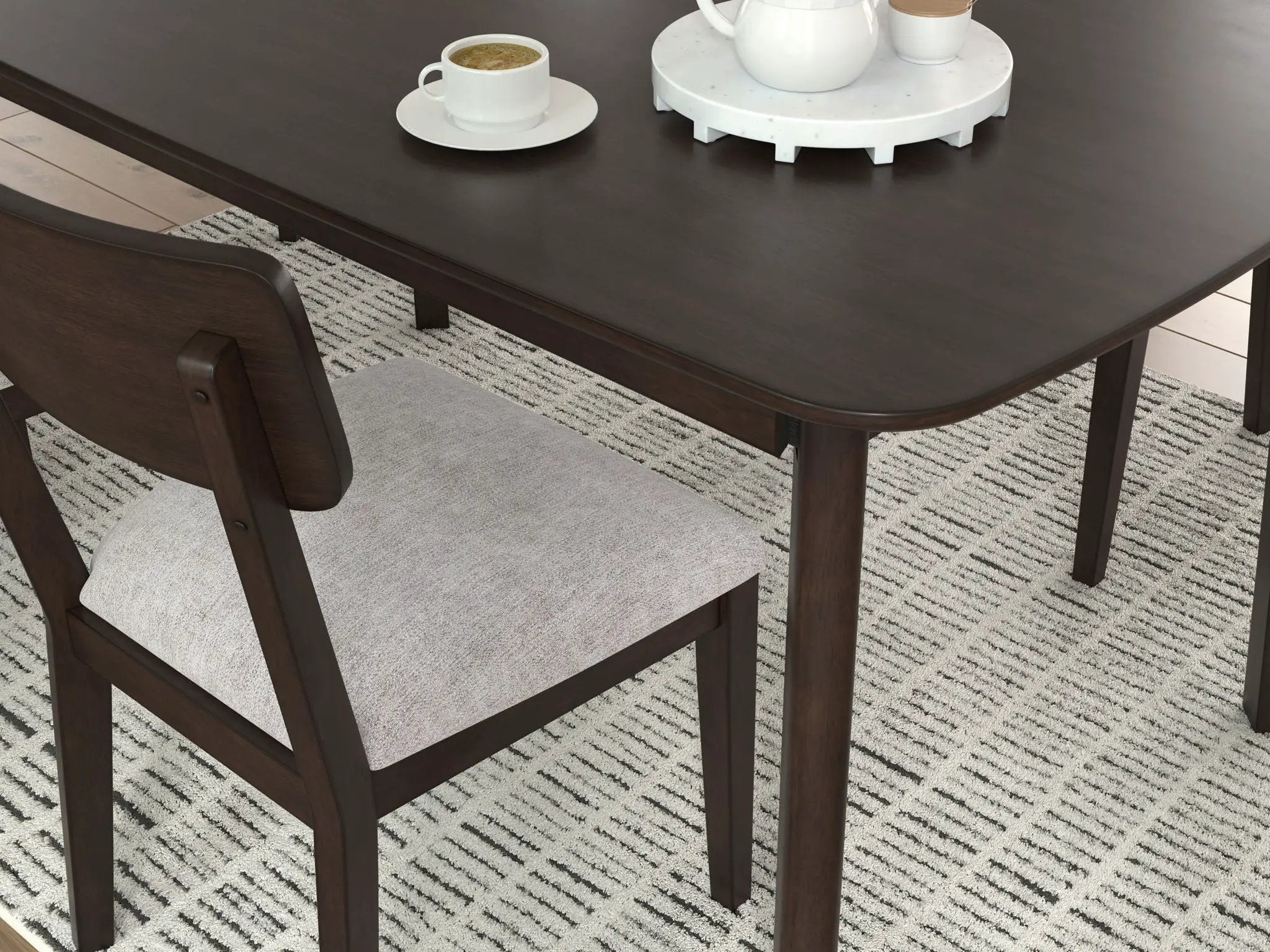 Mallenette - Dining Room Table Set (Set of 5) - Merlot by Unique Piece Furniture