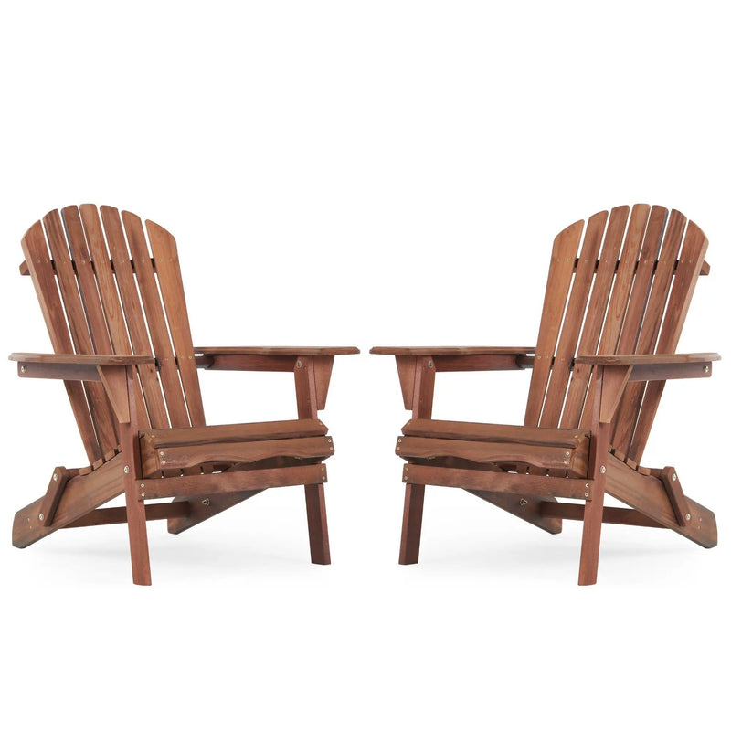 SoliWood Wooden Outdoor Folding Adirondack Chair Set of 2 by HouseOfZazla