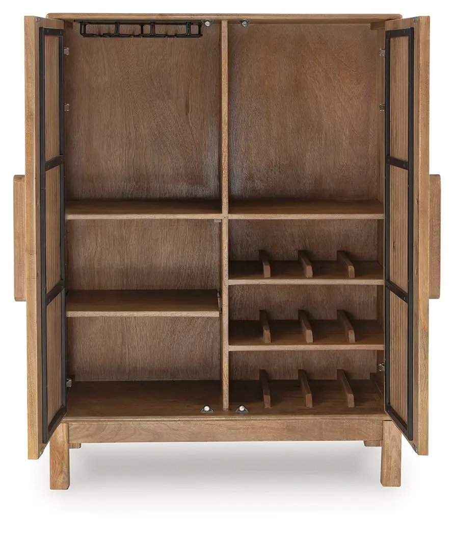 Pellamour - Bar Cabinet - Natural Brown by Unique Piece Furniture