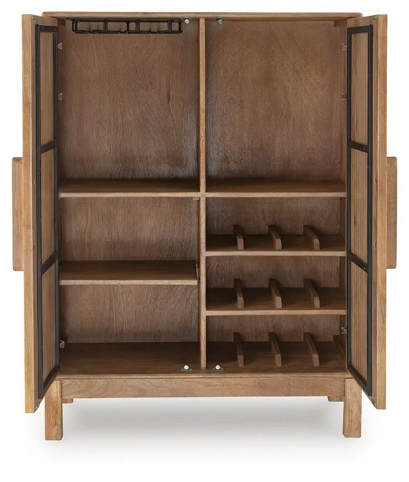 Pellamour - Bar Cabinet - Natural Brown by Unique Piece Furniture