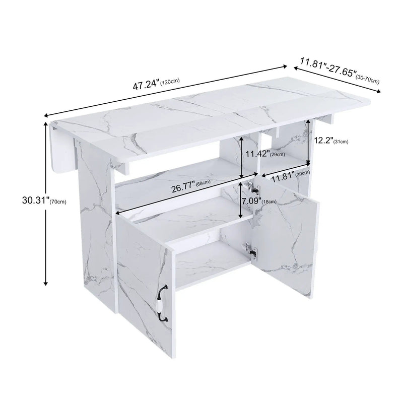 Multi Functional Folding Table With Storage Shelves And Wheels by HouseOfZazla