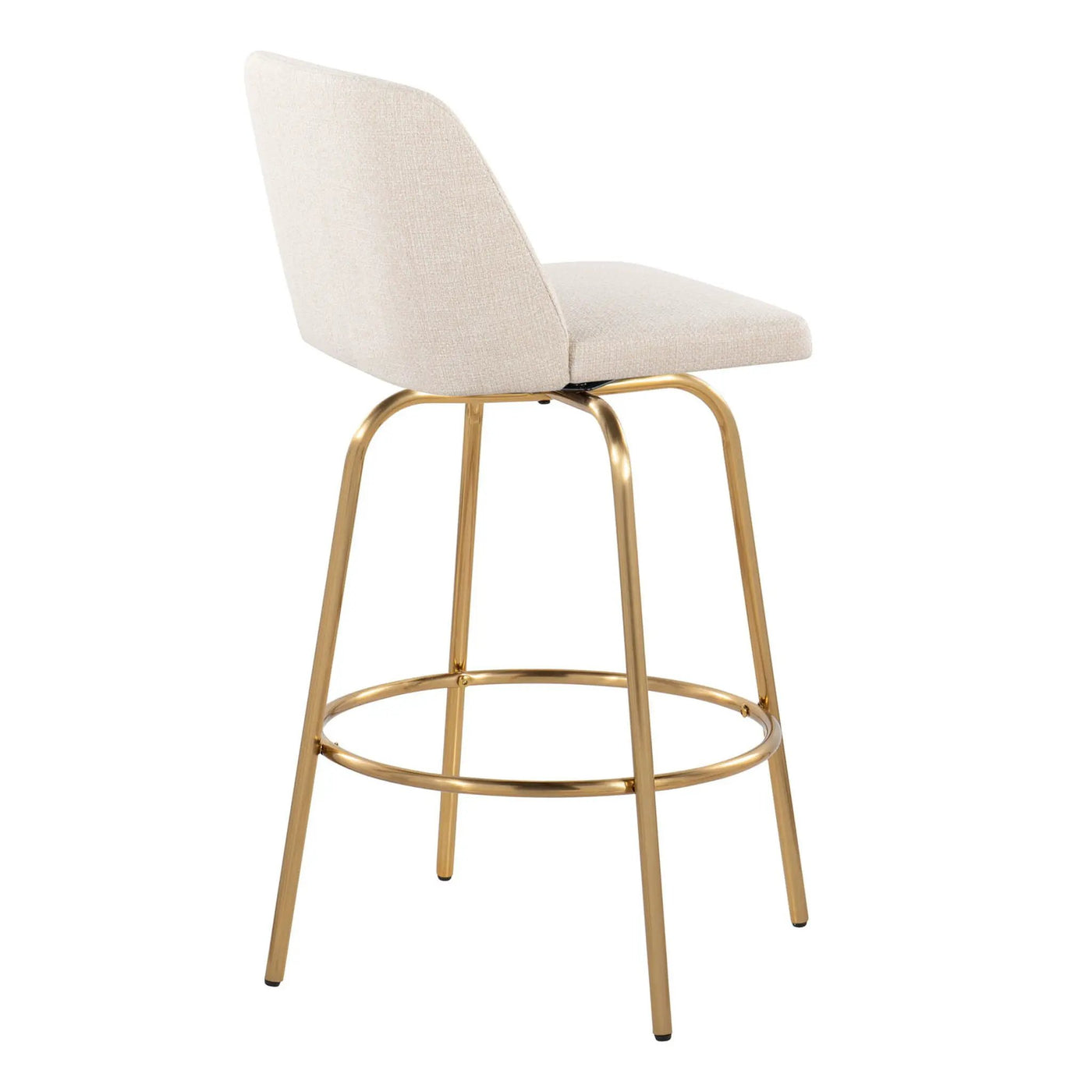 Toriano - Contemporary, Fixed Height Counter Stool With Swivel With Round Footrest (Set of 2) by HouseOfZazla