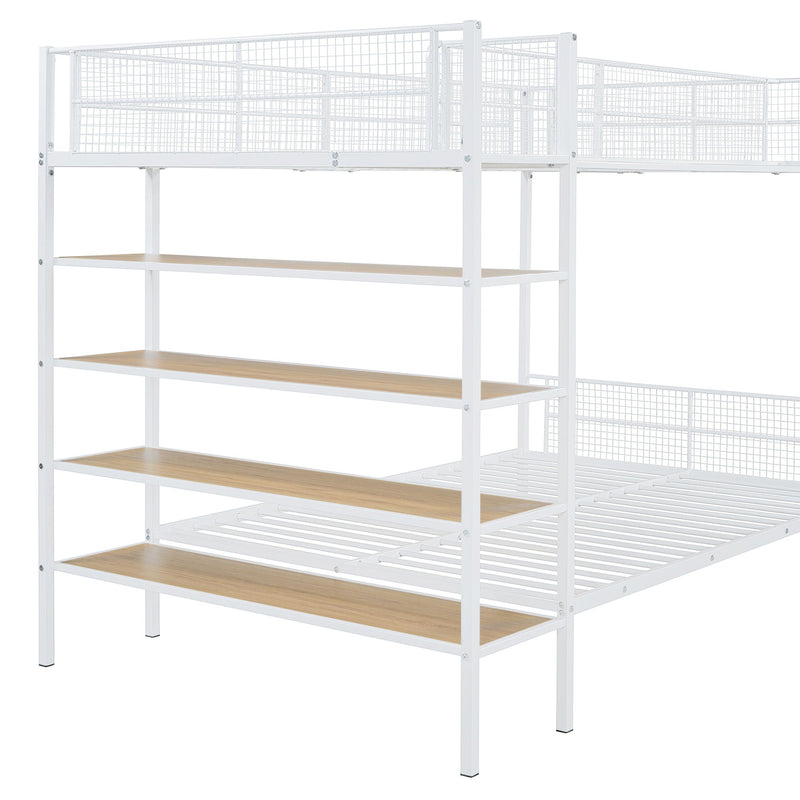 Bunk Bed With 5 Tier Shelves by HouseOfZazla