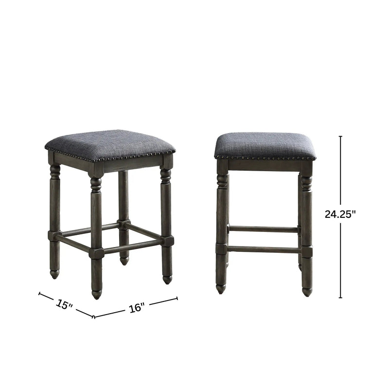 Arnhem Wood Upholstered Swivel Counter Height Stool, Set of 2 by HouseOfZazla