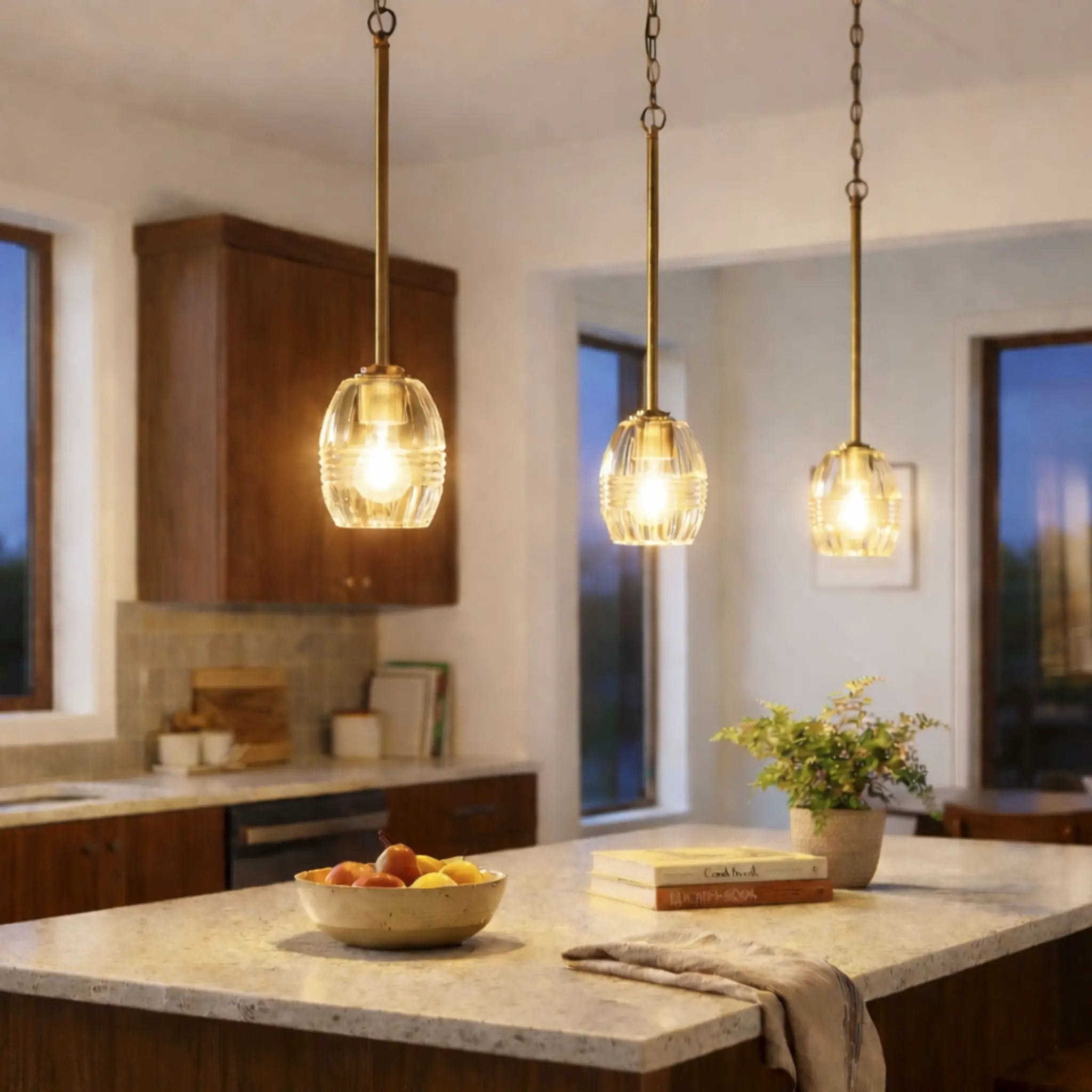 Vista - Single Pendant Chain Hanging Light - Clear / Gold by HouseOfZazla