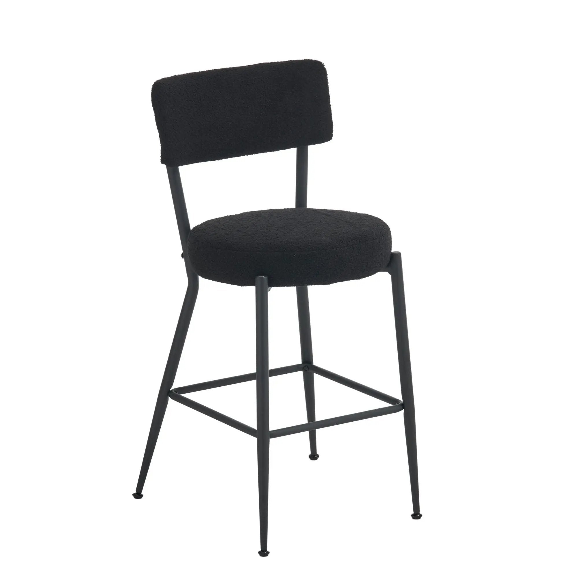 Modern Teddy Fabric Upholstered Bar Stools - Legs by HouseOfZazla