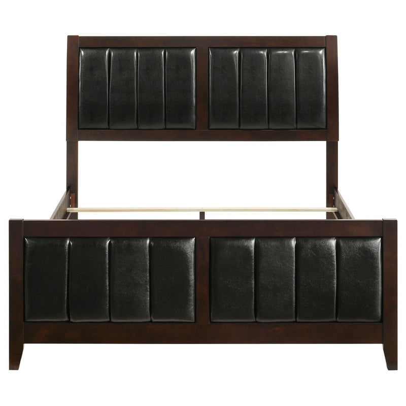 Queen Panel Bed With Upholstered Headboard And Footboard - Brown by HouseOfZazla