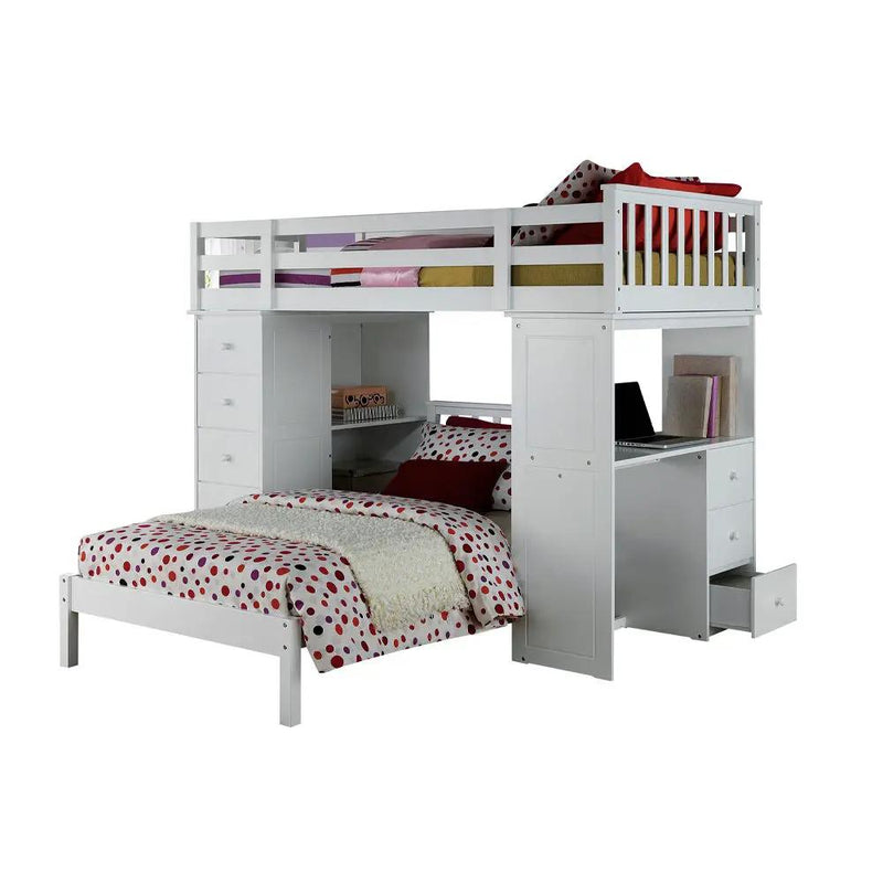 Freya - Twin Loft Bed With Storage - White by Unique Piece Furniture