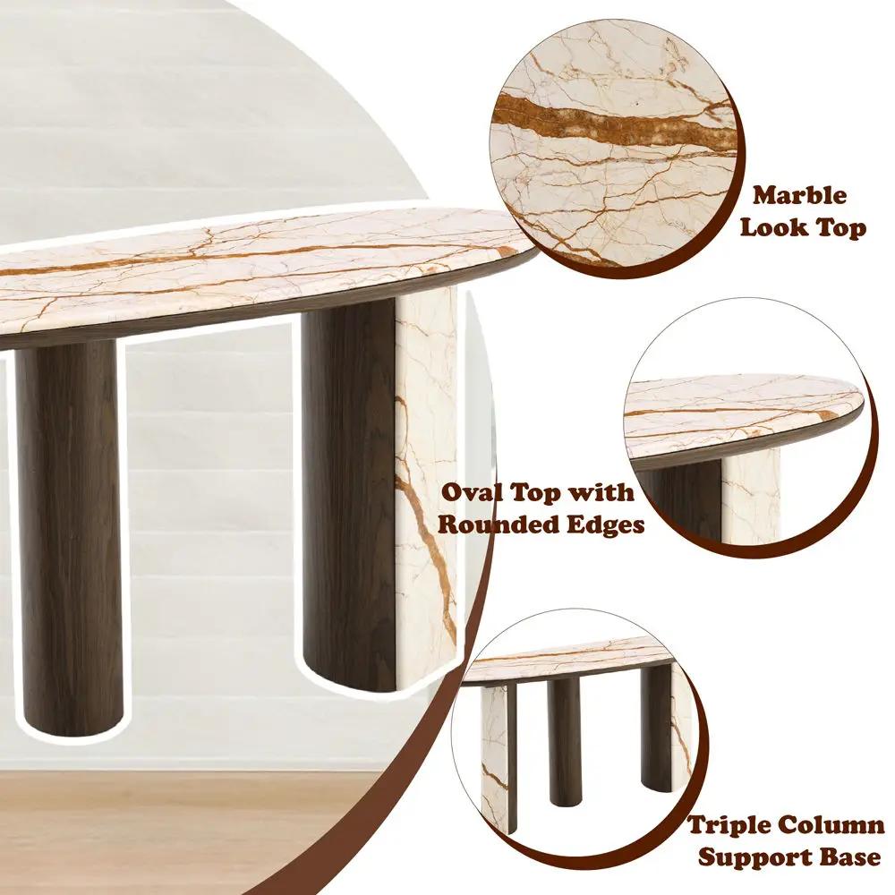 Haidar - Table With Marble Top by Unique Piece Furniture