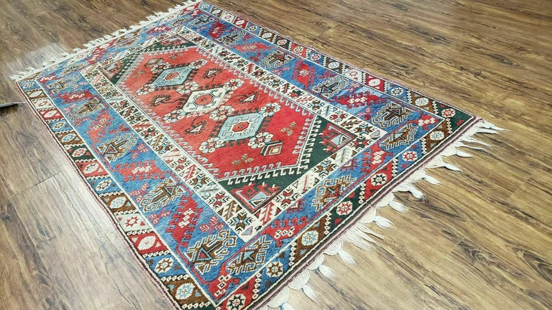 4' X 6' Handmade Turkish Super Kazak Shirvan Wool Rug Colorful by Jewel Rugs
