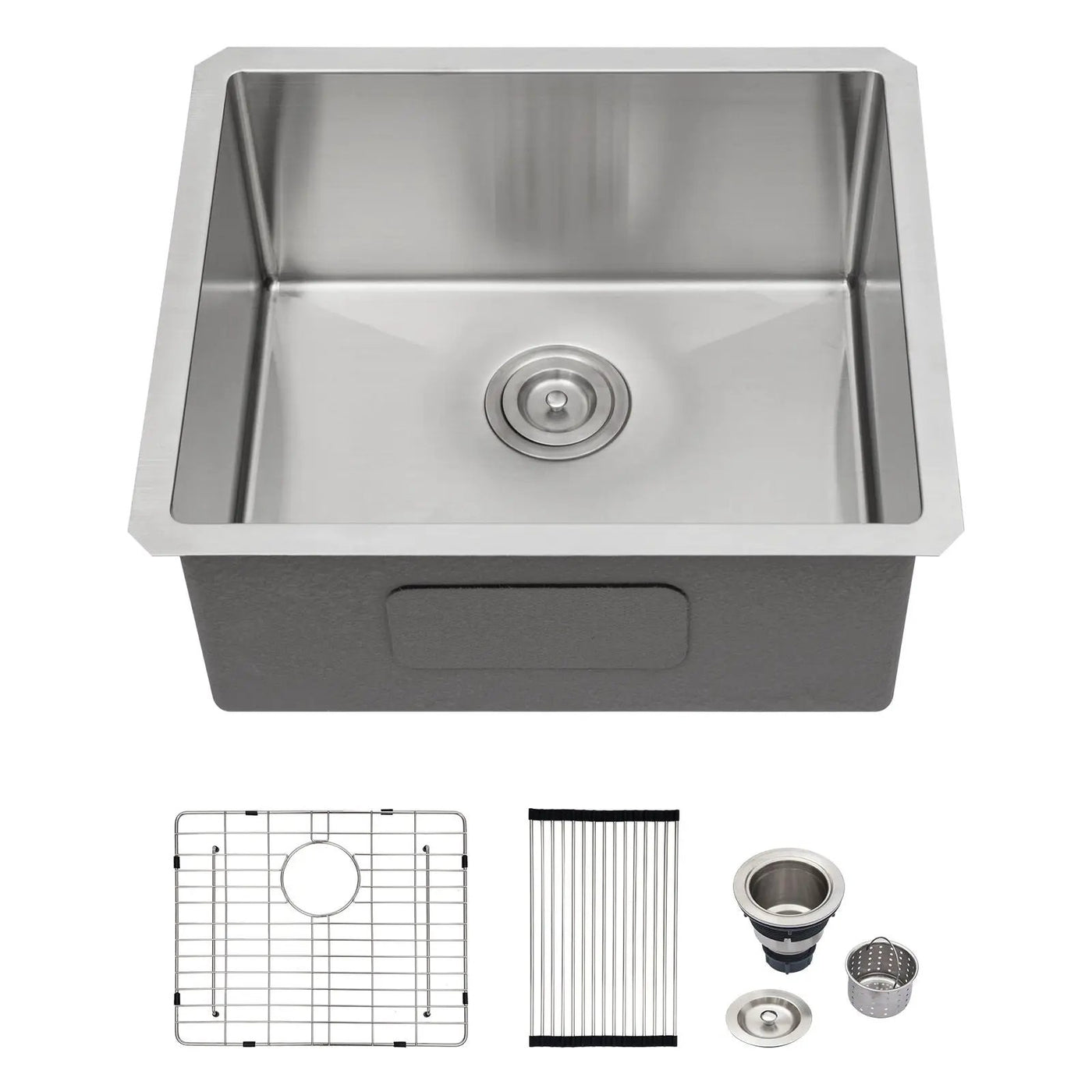 Modern Undermount Stainless Steel Kitchen Sink 16 Gauge, Deep Single Bowl by HouseOfZazla