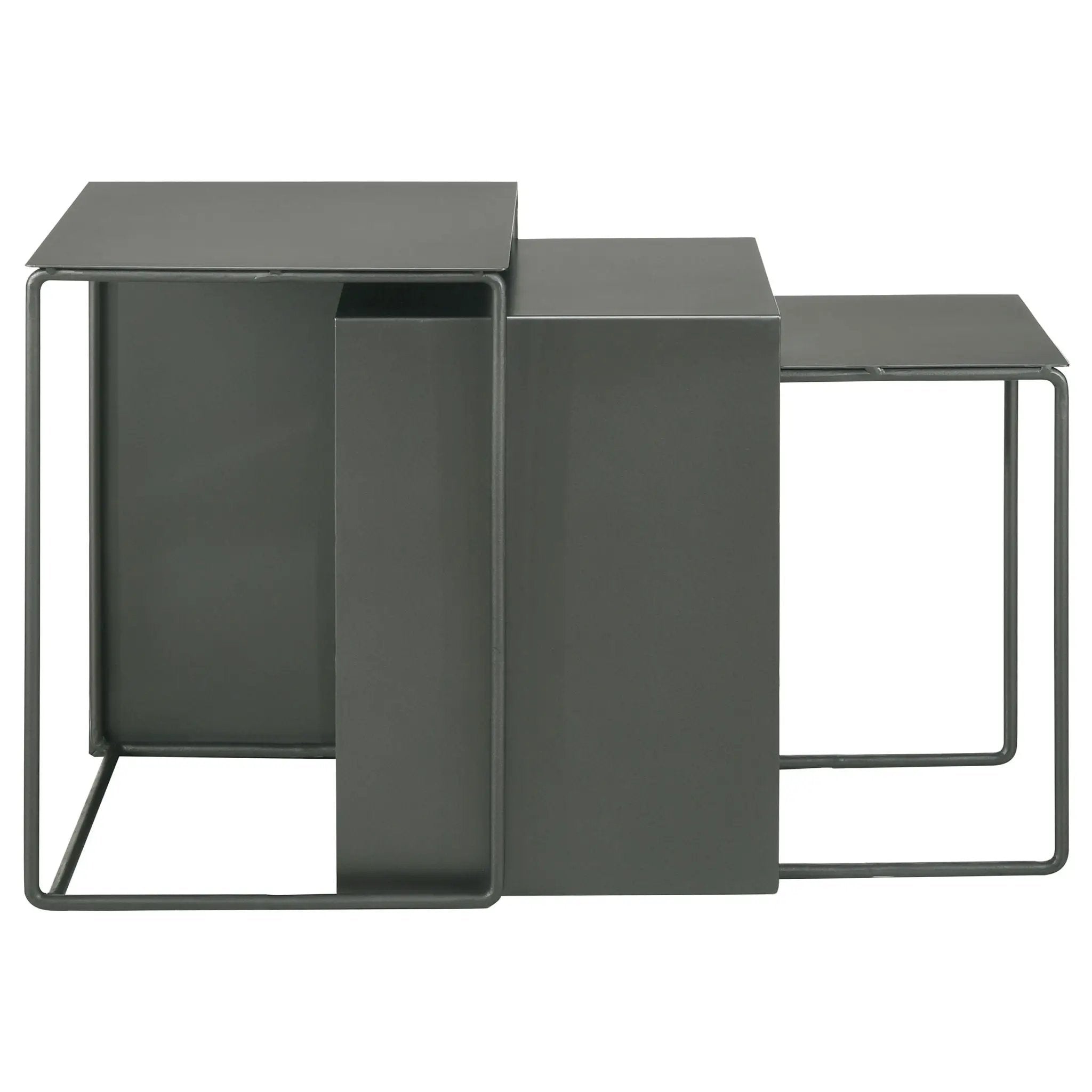 Vestal - 3 Piece Rectangular Nesting Table Set - Gray by HouseOfZazla