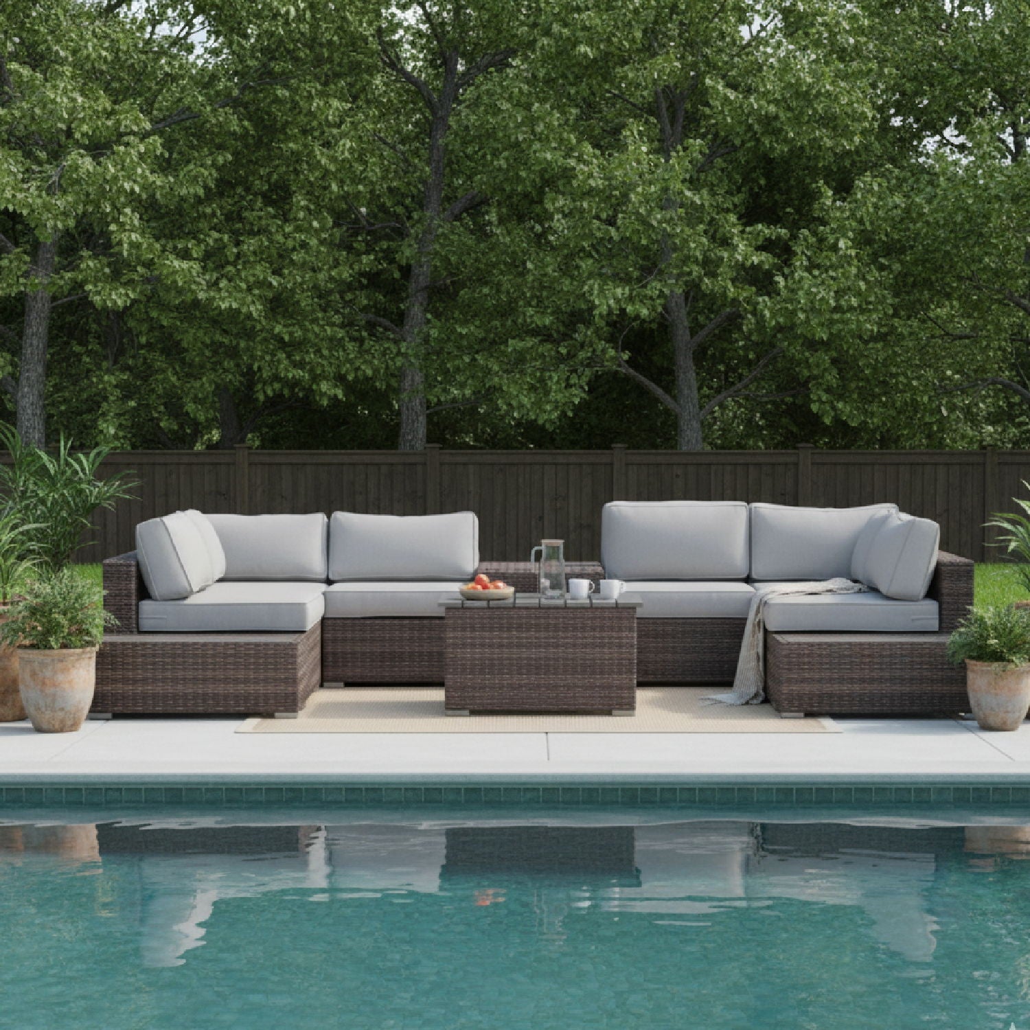Wicker Sectional Seating Group With Cushions by HouseOfZazla