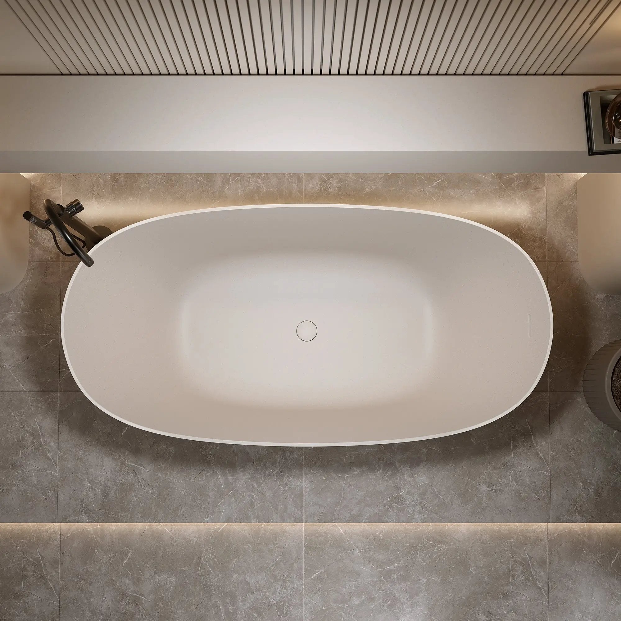69'' Freestanding Bathtub Resin Stone Soaking Bathtub by HouseOfZazla