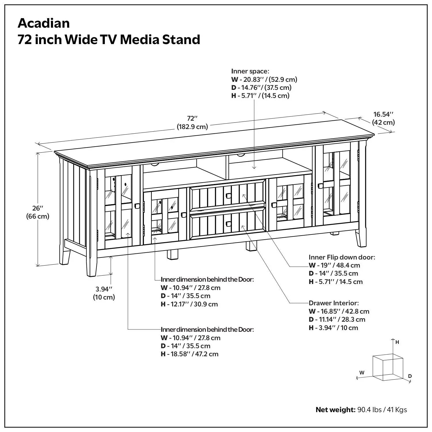 Acadian - Wide TV Media Stand - Brown by Unique Piece Furniture
