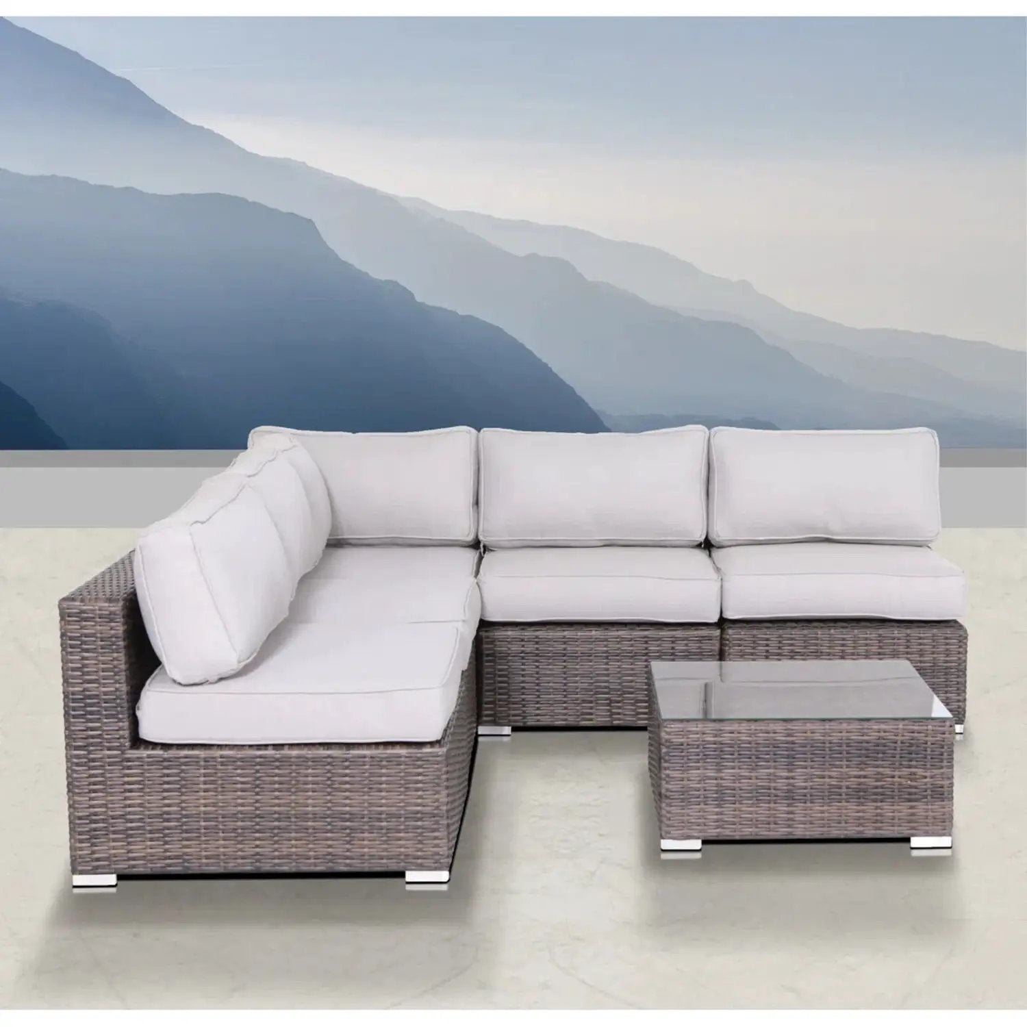 Seating Set With Cushions Handcrafted Wicker Design by HouseOfZazla