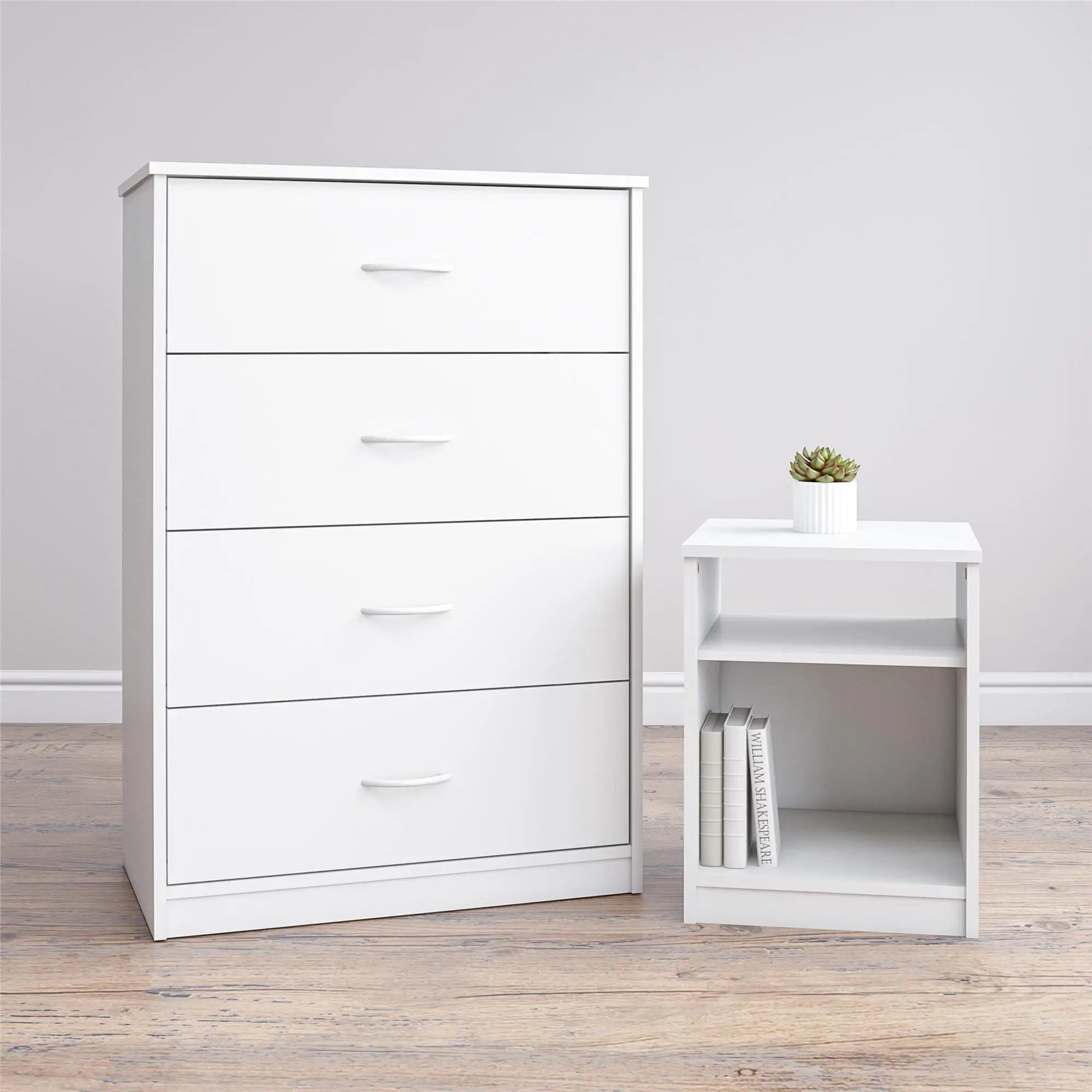 Open Shelf Nightstand - White by HouseOfZazla