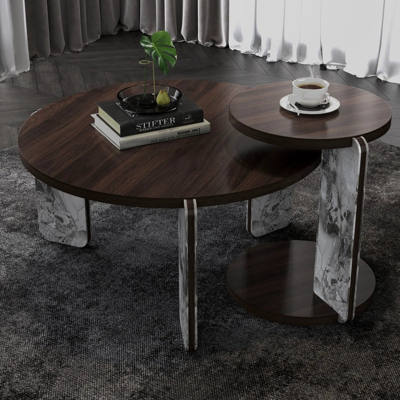 Coffee Table Set With Center Table & Side Table by HouseOfZazla