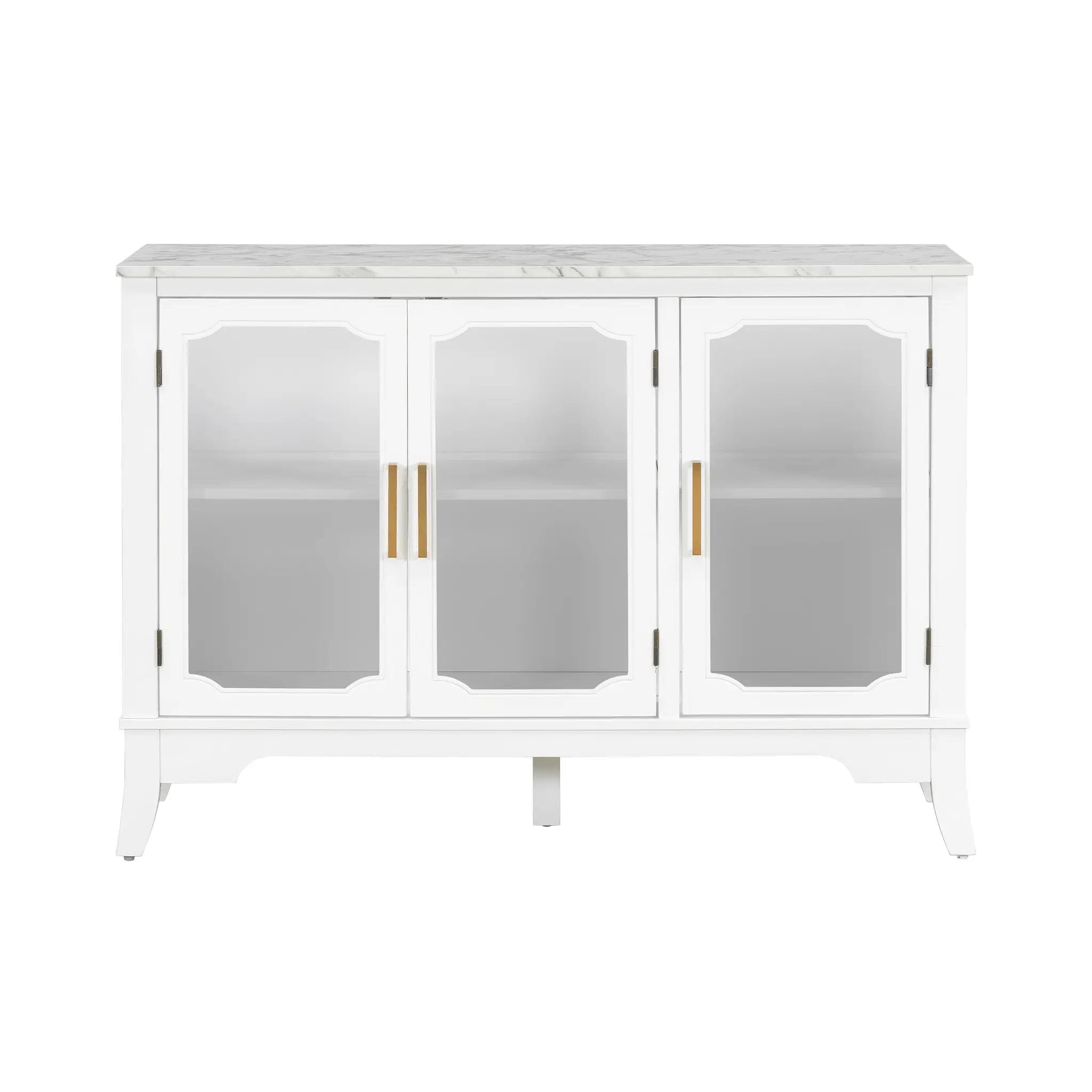 Storage Cabinet 3 Doors Stylish Style White by HouseOfZazla
