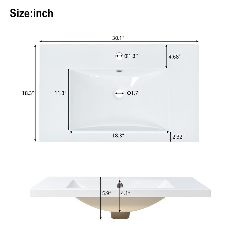 Bathroom Vanity Set With Sink, Combo Cabinet, Bathroom Storage Cabinet, Solid Wood Frame by HouseOfZazla