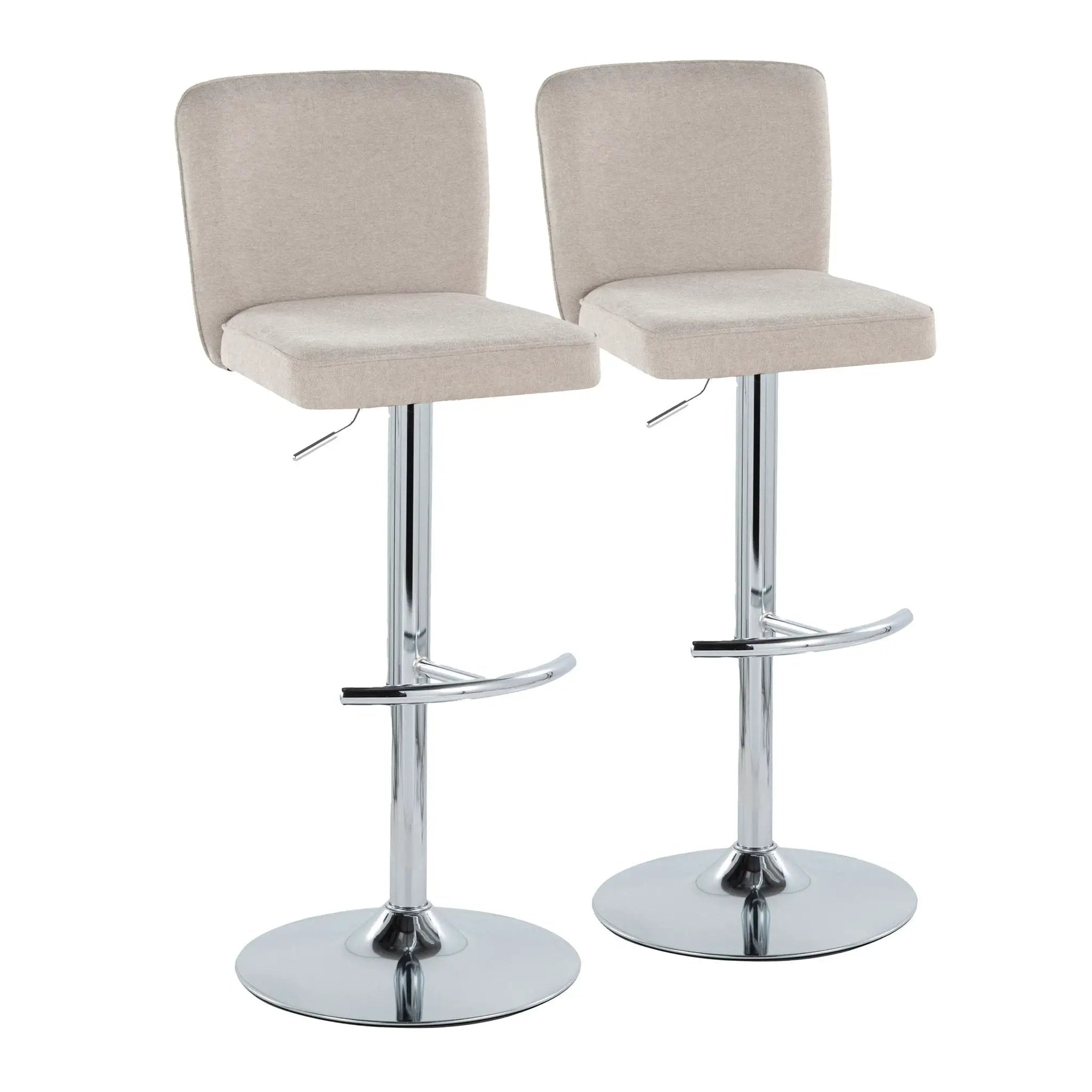 Henry - Contemporary Adjustable Barstool With Swivel & Rounded T Footrest (Set of 2) by Unique Piece Furniture