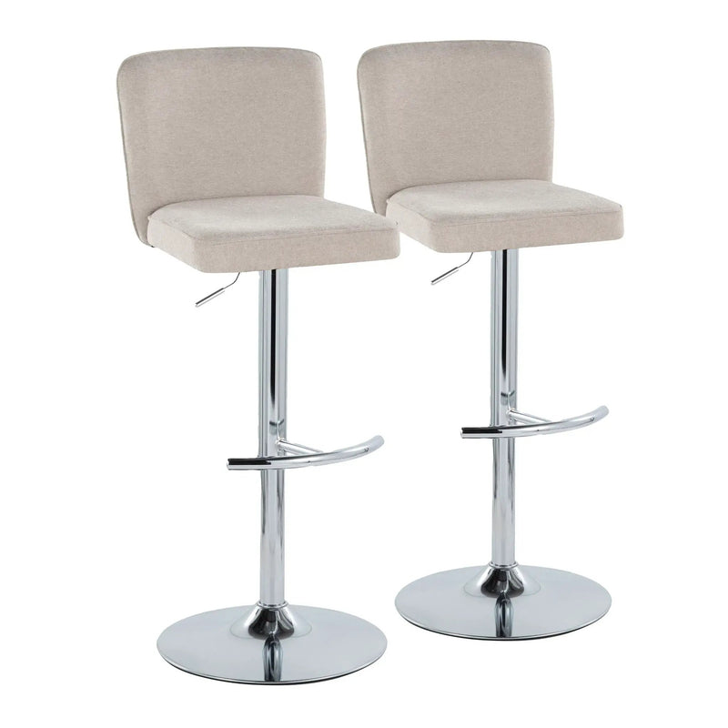 Henry - Contemporary Adjustable Barstool With Swivel & Rounded T Footrest (Set of 2) by Unique Piece Furniture