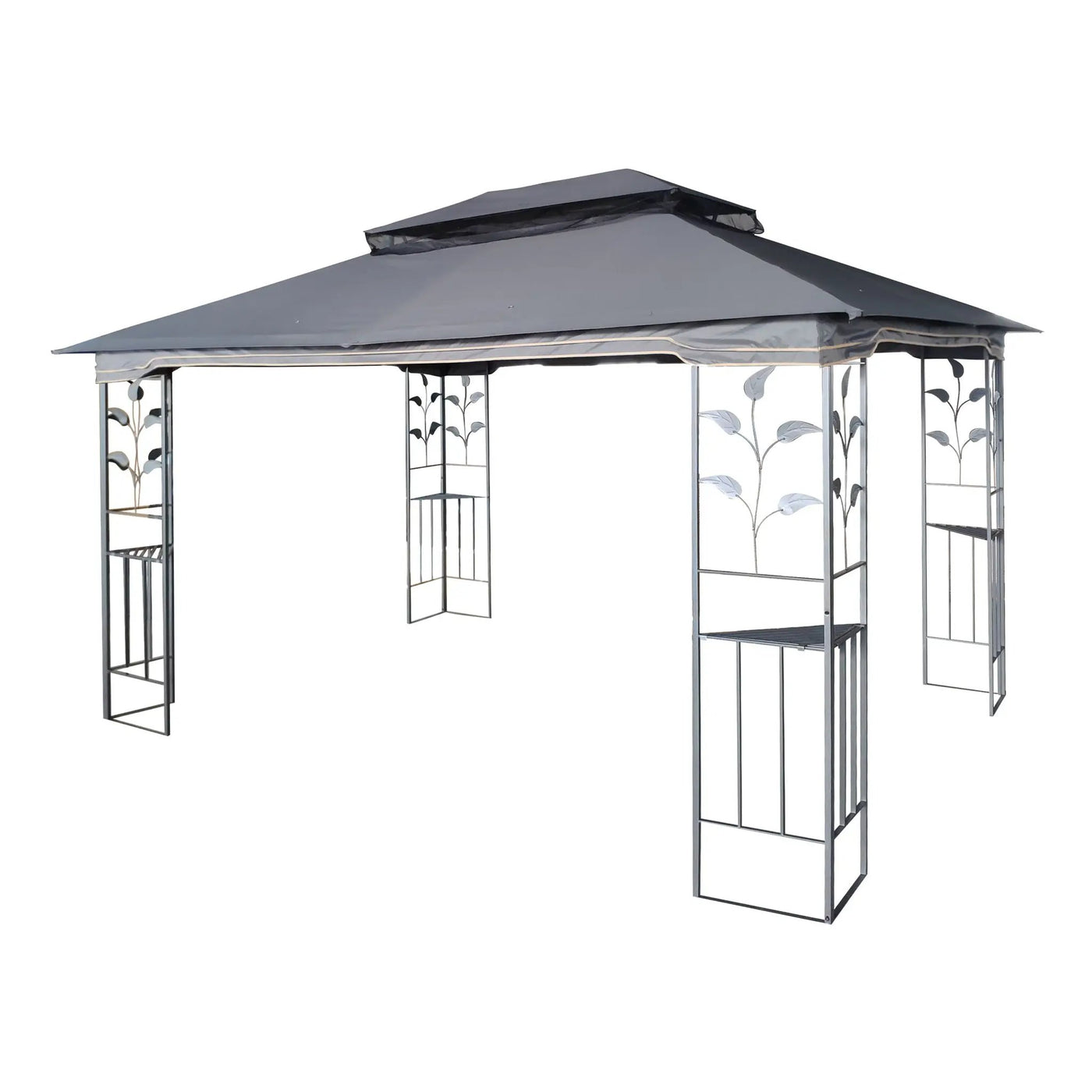 Patio Gazebo Tent With Ventilated Double Roof And Mosquito Net For Backyard Or Garden by Unique Piece Furniture