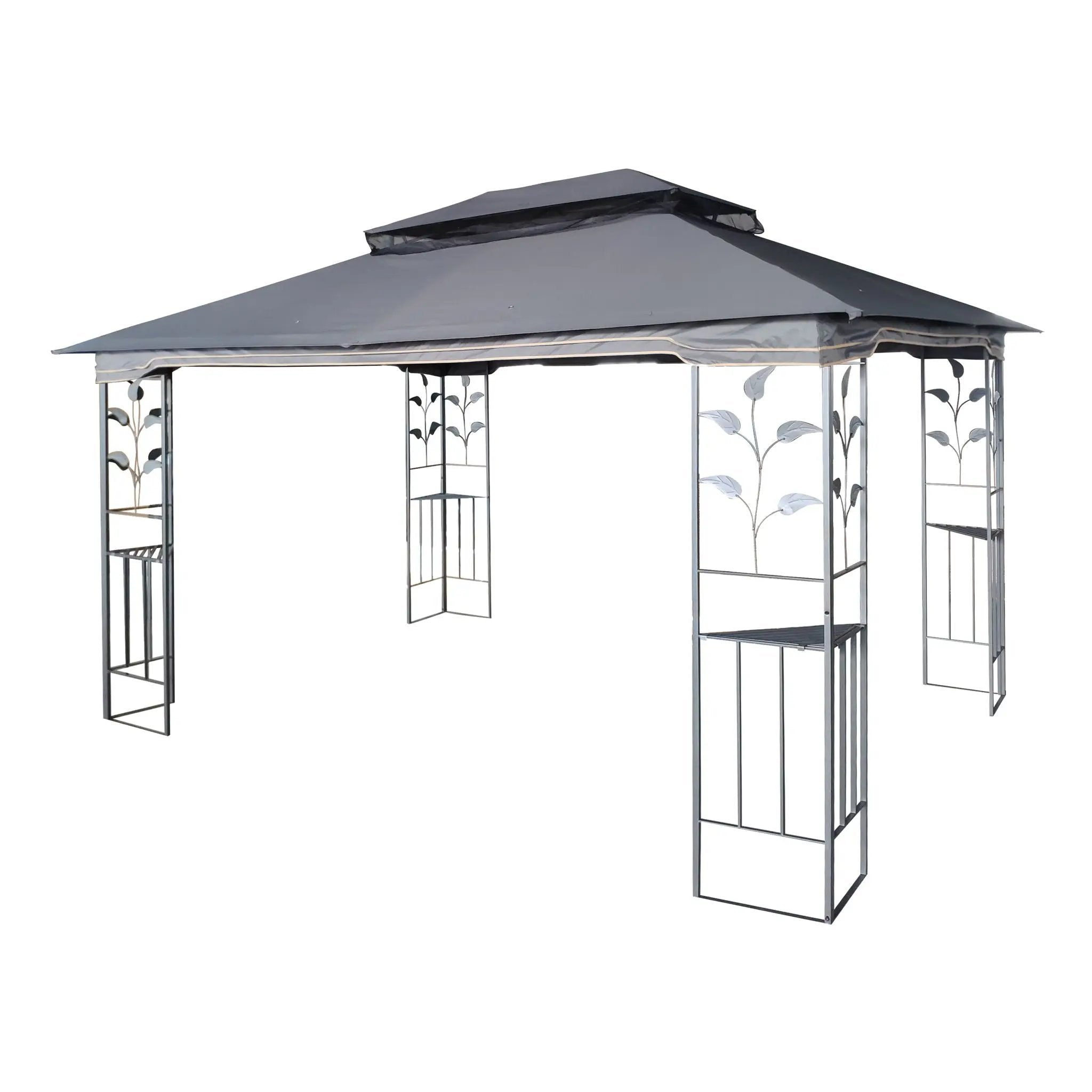 Patio Gazebo Tent With Ventilated Double Roof And Mosquito Net For Backyard Or Garden by Unique Piece Furniture
