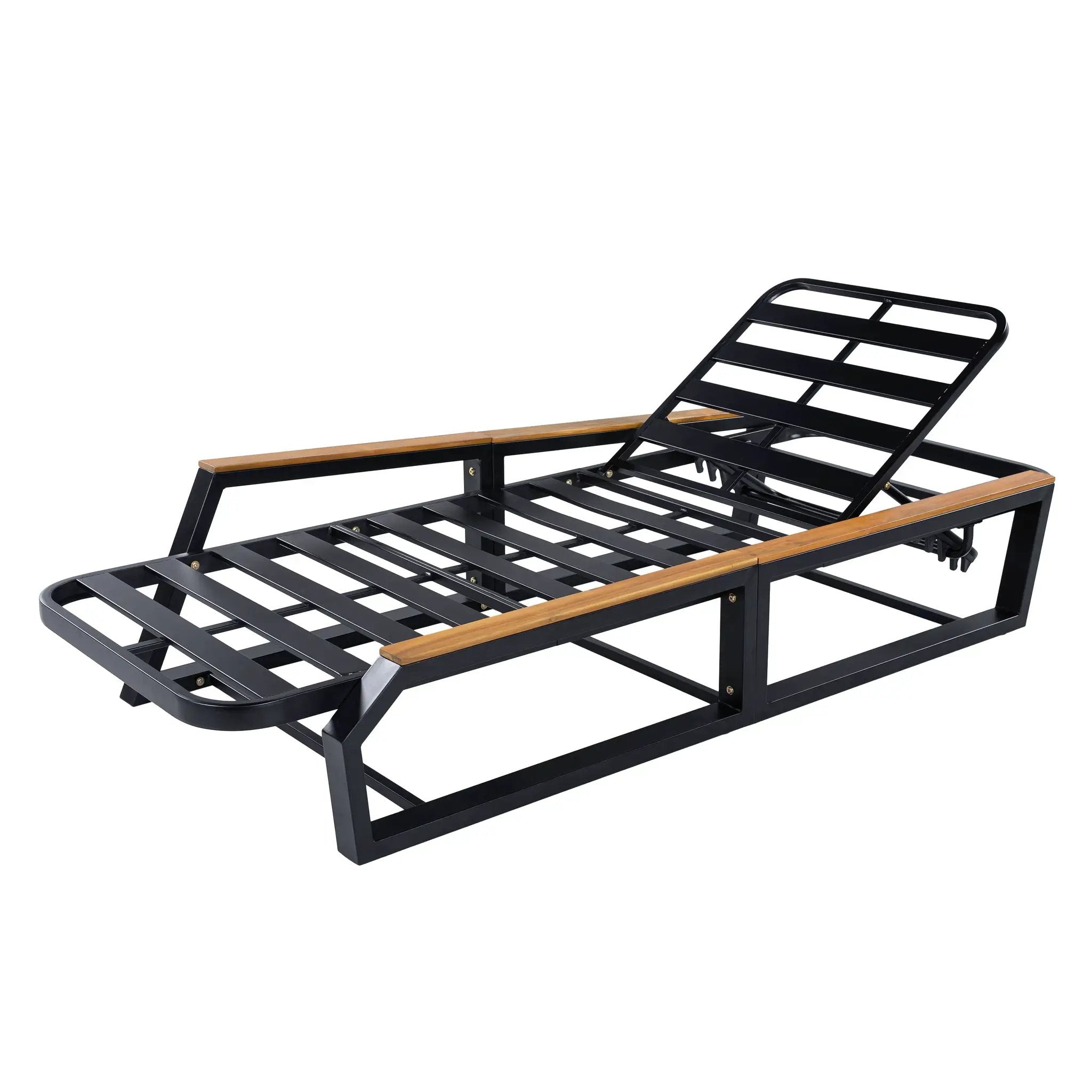 5-Piece Outdoor Chaise Lounge Set, 2 Adjustable Recliners by HouseOfZazla