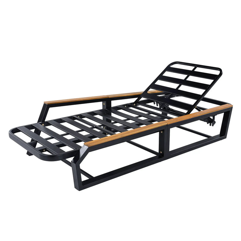 5-Piece Outdoor Chaise Lounge Set, 2 Adjustable Recliners by HouseOfZazla
