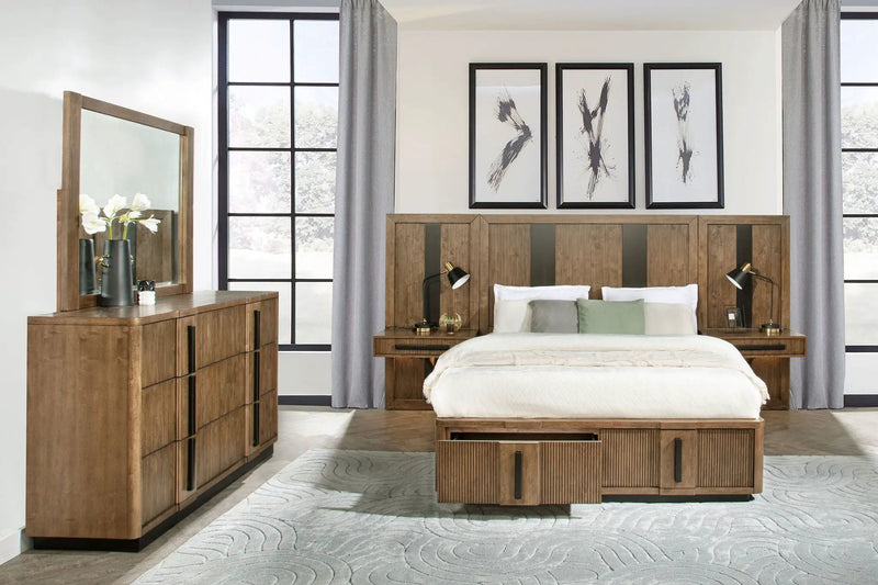 Terrace 5-piece California King Panel Bedroom Set Ash Brown by Unique Piece Furniture